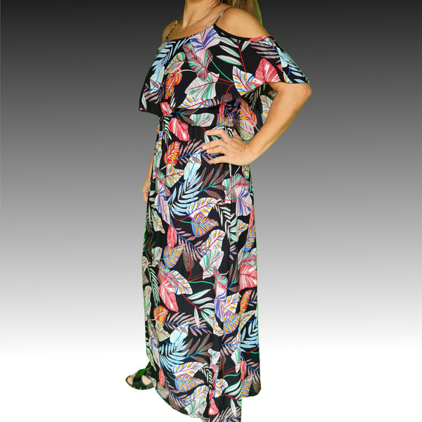 ROBE LONGUE TROPICALE FEMME