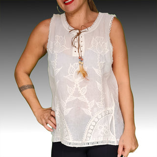 TOP BRODERIE FEMME