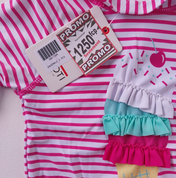 MAILLOT ENSEMBLE LYCRA 2 PCS BEBE