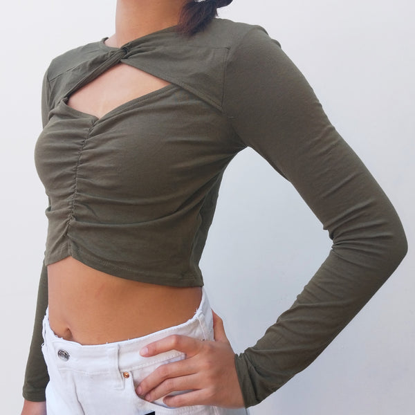 CROP TOP MANCHES LONGUES FEMME