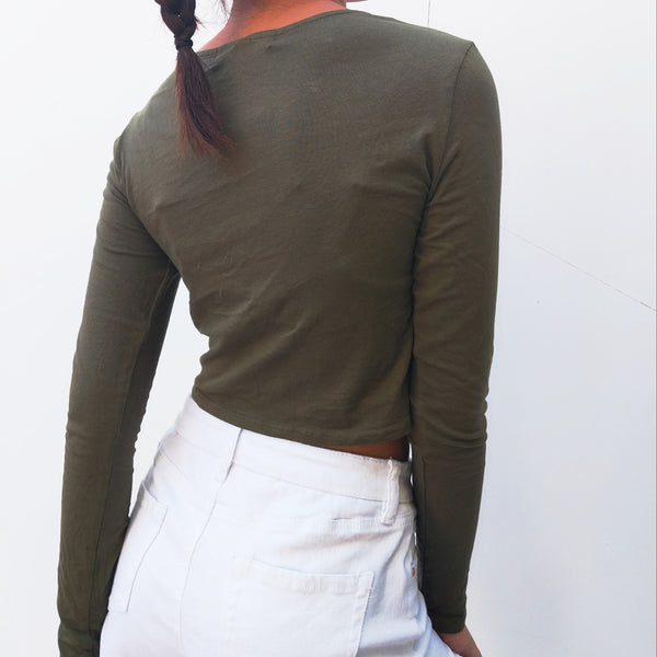 CROP TOP MANCHES LONGUES FEMME