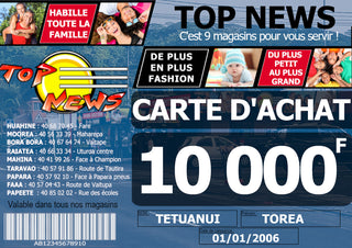 CARTE D'ACHAT 10 000F