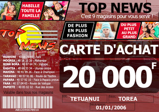 CARTE D'ACHAT 20 000F