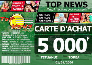 CARTE D'ACHAT 5 000F